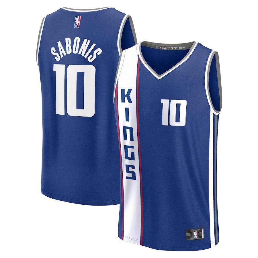 Men Sacramento Kings #10 Domantas Sabonis Fanatics Branded Blue City Edition 2023-24 Fast Break NBA Jersey->sacramento kings->NBA Jersey